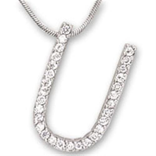 JCE619 Rhodium Brass Pendant with AAA Grade CZ  in Clear-PCS
