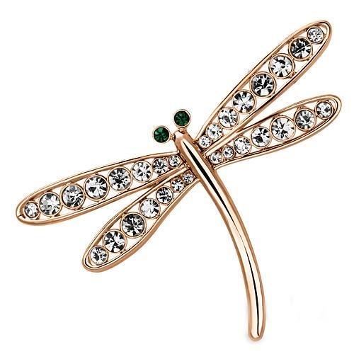 JCE2826 Flash Rose Gold White Metal Brooches with Top Grade Crystal  in Clear