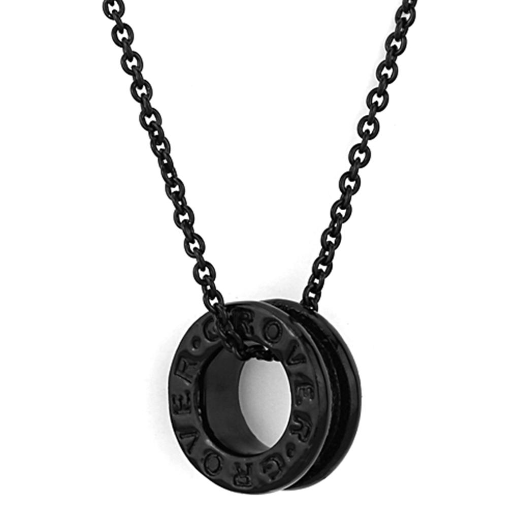 JCE3088 TIN Cobalt Black Brass Chain Pendant with No Stone