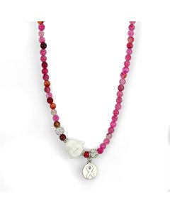 JCE3822 Antique Silver White Metal Necklace with Synthetic Glass Bead in Multi Color
