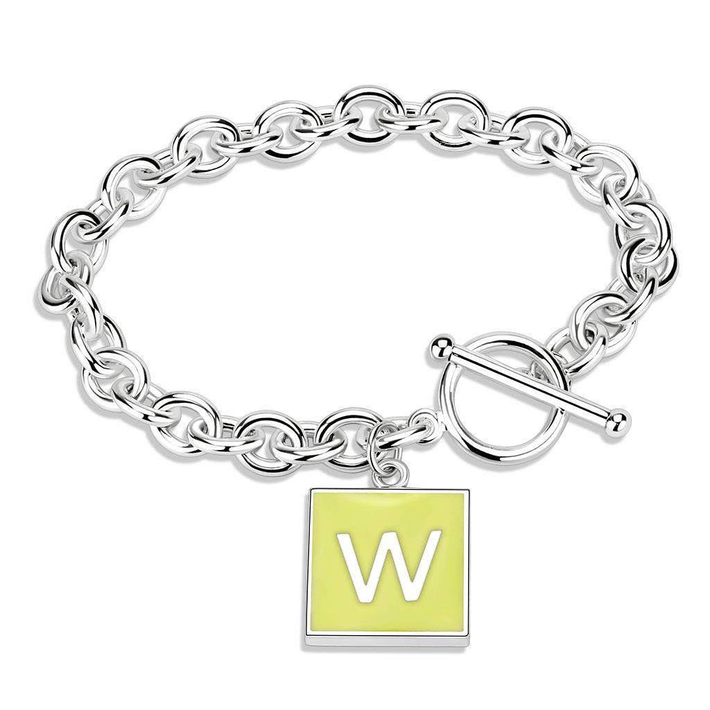 JCE4640 High-Polished Brass Bracelet with Epoxy  in Emerald