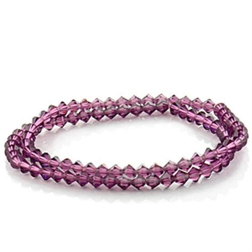 JCE727 Stone Bracelet with Top Grade Crystal  in Amethyst