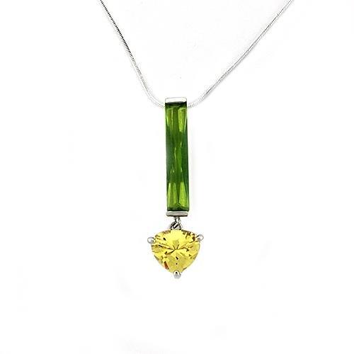 JCEAS1324 Rhodium 925 Sterling Silver Chain Pendant with AAA Grade CZ  in Multi Color