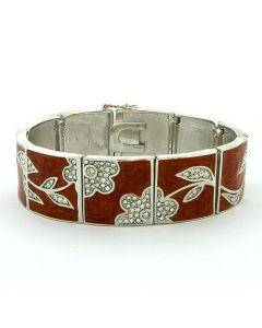 JCEAS812 Rhodium 925 Sterling Silver Bracelet with Top Grade Crystal  in Clear