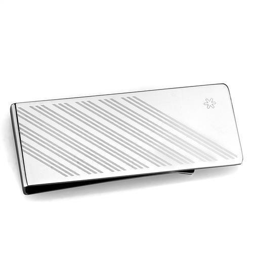 JCE2079 High polished (no plating) Stainless Steel Money clip with No Stone